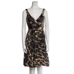 Prada Vintage Leopard Print Knee-Length Dress
